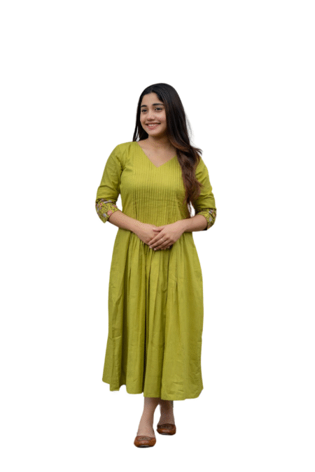 Traditional Charm with a Modern Twist ? Cotton Slub Kurta Set (L)